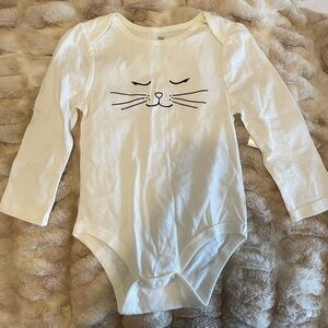 Dip white Cat Face baby one piece